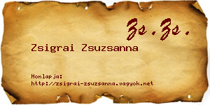 Zsigrai Zsuzsanna névjegykártya